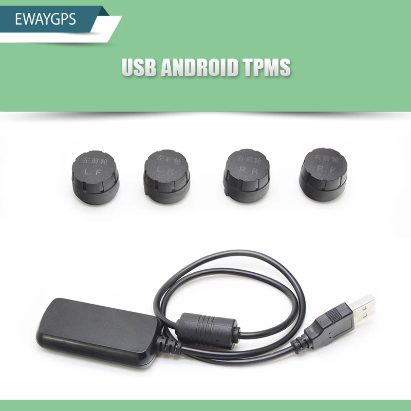 USB TPMS for Android CAR DVD Car Tire Pressure Monitoring System 4 Sensors Alarm Tire Temperature Monitoring System EW-TPMS-A1 tp630 tpms car smart bluetooth tpms tire pressure psi bar temperature alarm system for android for ios 4 sensors
