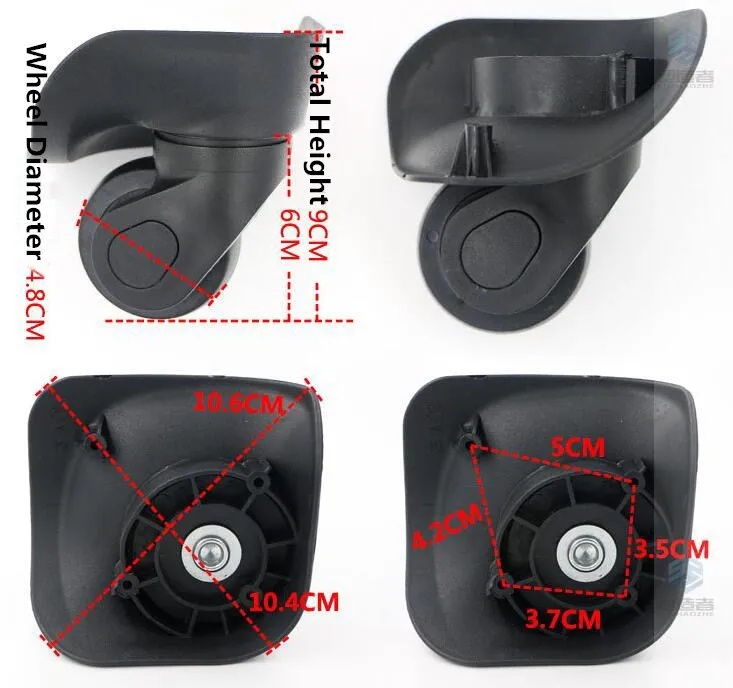 1 пара поворотных универсальных колесиков для замены багажа, чемоданов для любой сумки, багажа