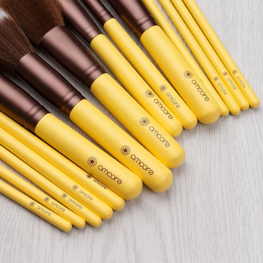 amoore 15pcs Professional Makeup Brushes Synthetic Makeup Brush Set Cosmetics Makeup Tool Kits Powder Foundation Eyeshadow  (5)