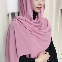 12 шт./лот) новые шифоновые Стразы мусульманские женские длинные шали, хиджабы-шарфы hw238