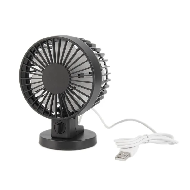 Mini Portable Dual Blades Cooling Fan Desk Super Mute Table USB Cooler Small Fan Manual Two Wind Speeds Rotate Page Fan