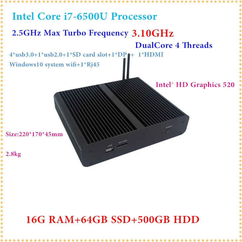 Lowest Price Hot New Intel Core i7 6500U Mini PC Windows 10 Mini Computers 16GB RAM 64GB SSD 500GB HDD Skylake 4K HD PC Portable Lowest Price Hot New Intel Core i7 6500U Mini PC Windows 10 Mini Computers 16GB RAM 64GB SSD 500GB HDD Skylake 4K HD PC Portable