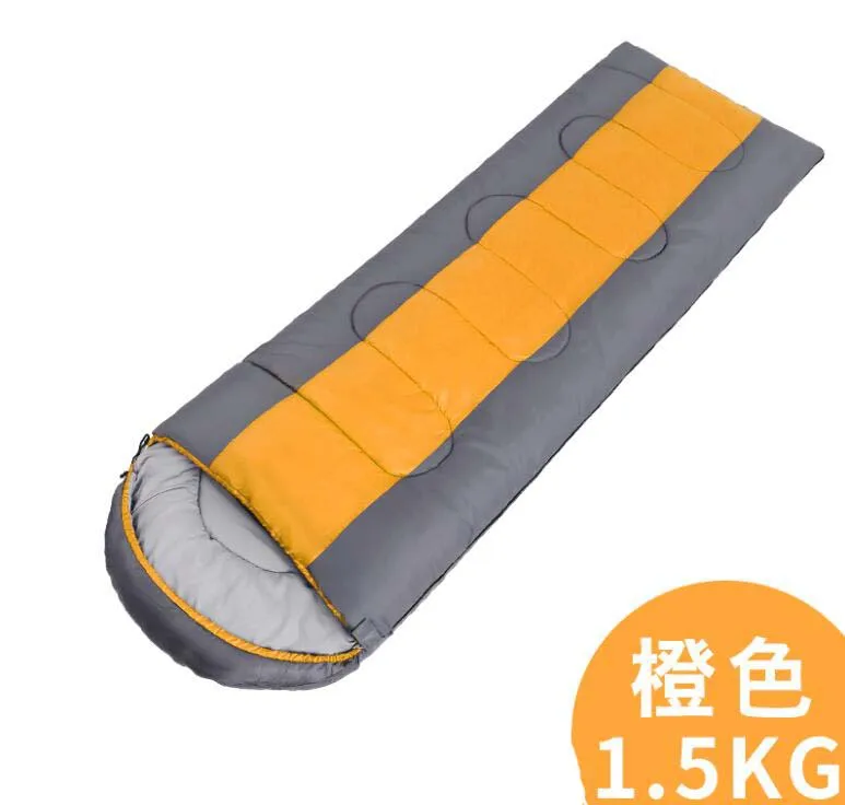 orange 1.5kg Сверхлегкий Кемпинг конверт спальный мешок тепловой взрослых Auturm Лето Открытый путешествия Туризм Водонепроницаемый Спальный кровать - Цвет: orange 1.5kg