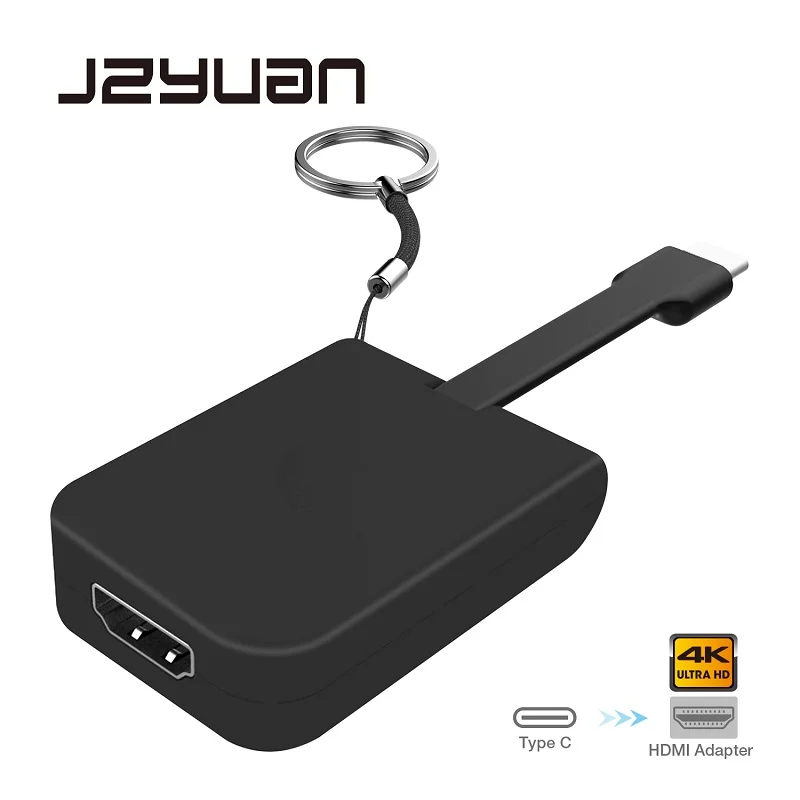 

JZYuan USB C HDMI 4K 30Hz Keychain Cable Type C to HDMI Female Converter for MacBook Samsung S9/S8/Note 8 Huawei Mate 10 Pro