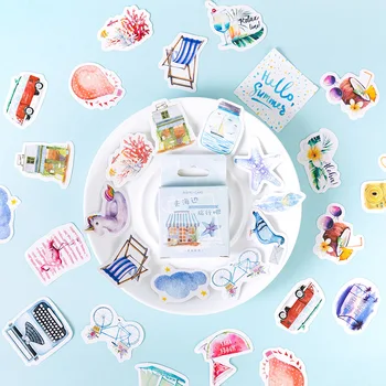 

45Pcs/Set Travel To The Seaside Paper Sticker Decoration DIY Handmade Arts Craft Sticker Christmas gift