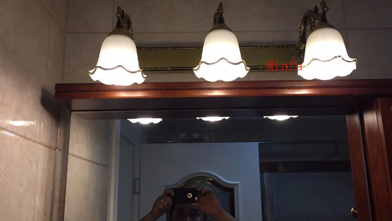 Зеркало спереди свет ванной светодиодный настенный светильник для ванной комнаты зеркало свет комод бра Водонепроницаемый парикмахер огни Винтажные настенные светильники настенная лампа античная бронза