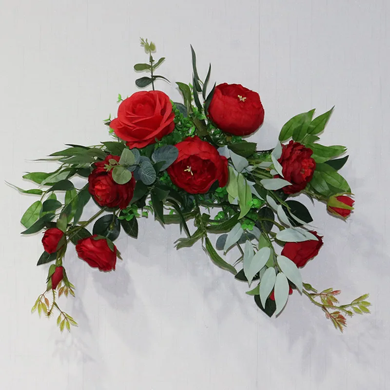 Flone 2 шт./лот искусственная шелковая Гортензия гирлянда с розами Свадебные стены фотографирования области фон DIY украшения цветы Home Art - Цвет: A7