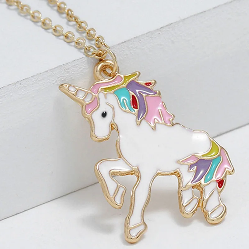 

Cute Unicorn Design Alloy Drop Pendant Necklace Fashion Jewlery Women Gold Chain Chocker Necklace Female Collares De Moda Golden