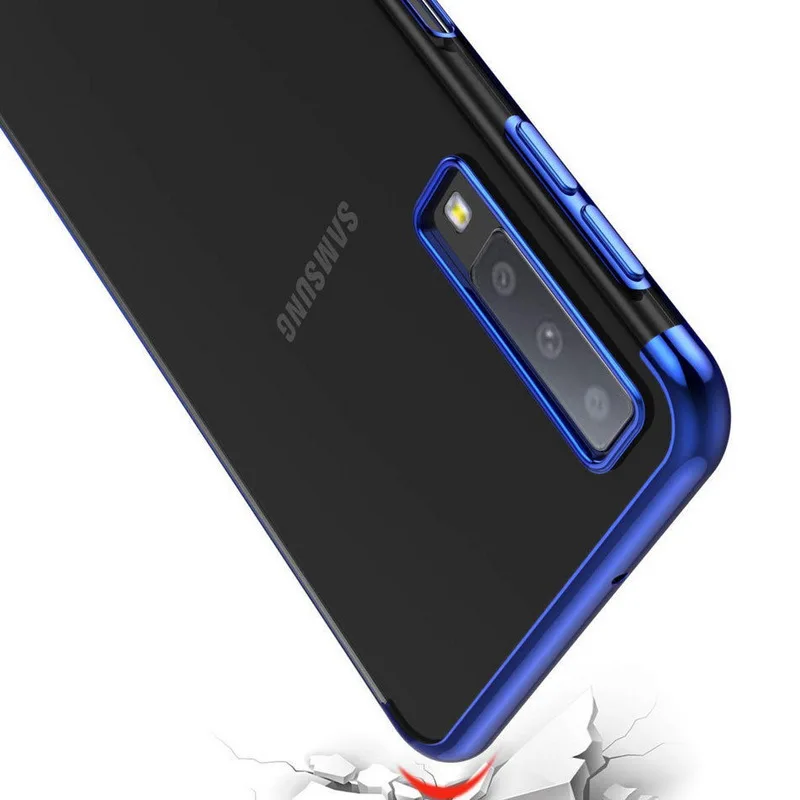 Silicone Case on Case For Samsung A50 Case Transparent Plating TPU Cover For Samsung Galaxy A70 A30 A20 A10 A40 Bumper Case