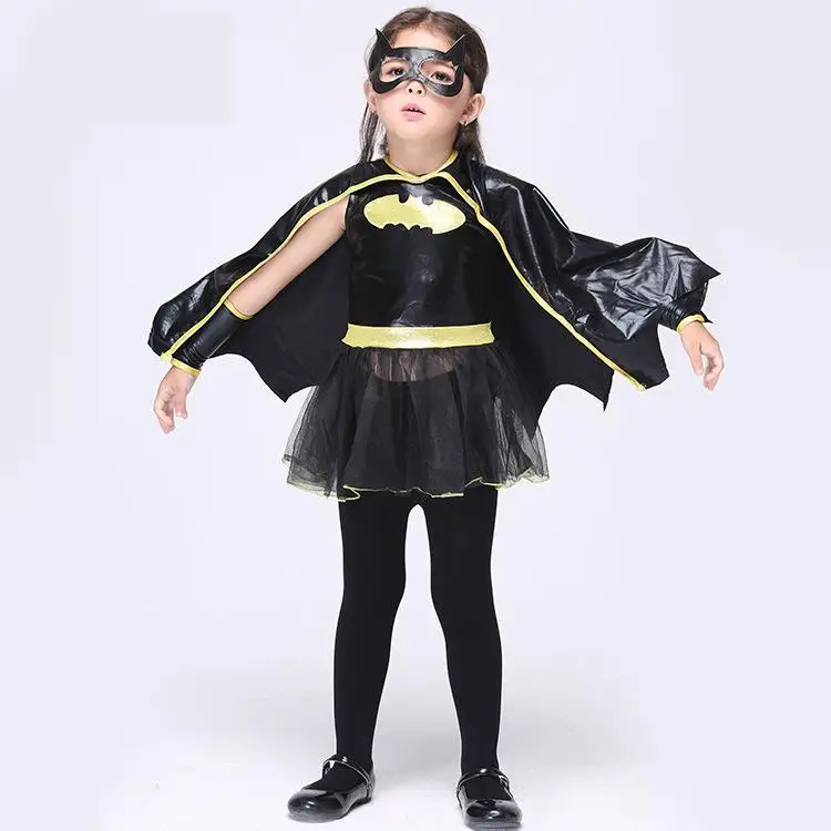 

New Arrival Girls Batman Halloween Costumes Batgirl Fancy Dress Kids Disguise Carnival Party Outfit Superhero Cosplay 2017 S-XL