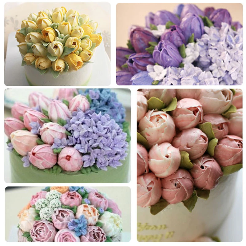 #120 тюльпаны с розовыми лепестками глазурь Кондитерские наконечники помадка