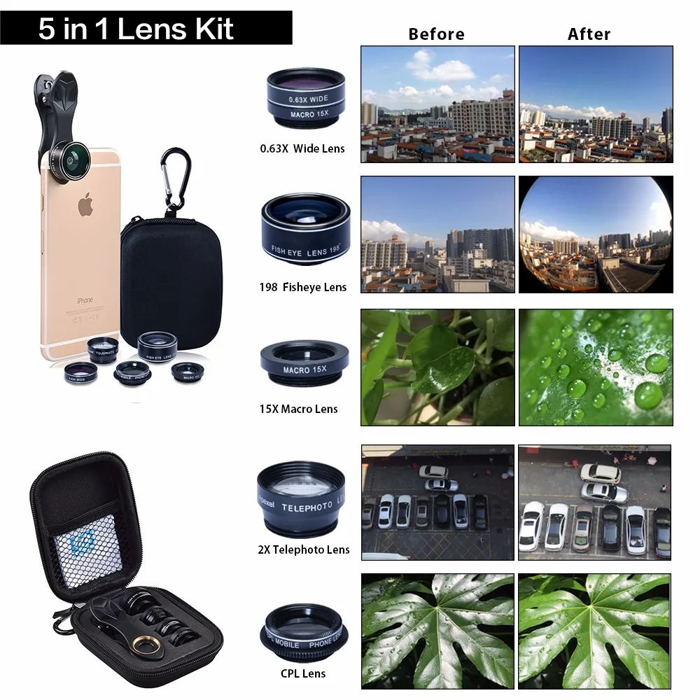 5 in 1 lens kit