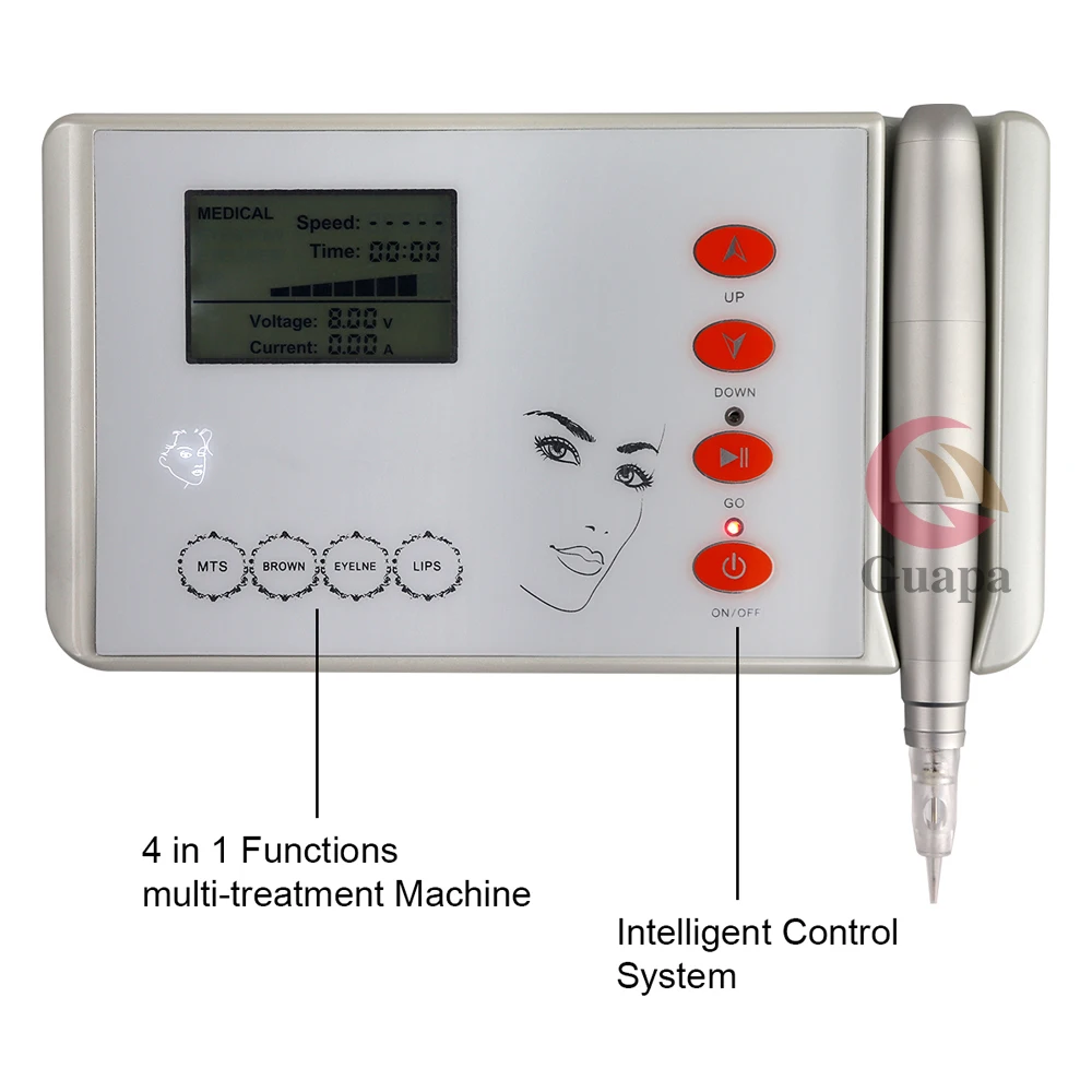 Электрический экран сенсорная цифровая панель Полупостоянный тату машинка для макияжа комплект пистолет для бровей/губ/МТС тату микроблейдинг