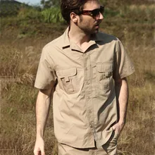 Seibertron короткий рукав легкая тактическая Мужская рубашка уличная спортивная хлопковая походная рубашка Полный человек быстросохнущая дышащая одежда