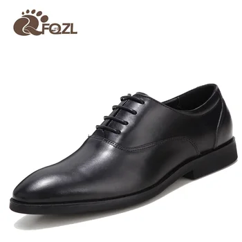 

Fashion Men Shoes High Quality Genuine Leather Oxford Shoes, Lace-Up Men Dress Shoes, Business Flat Shoes