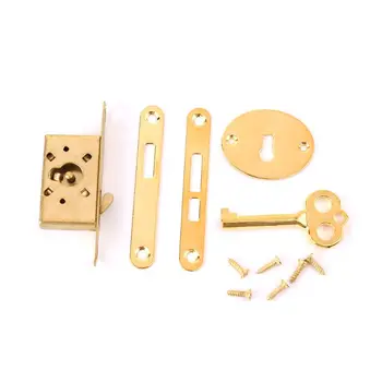 

New Hot Vintage Drawer Lock With Key Antique Small Box Cabinet Door Locks Furniture Fittings 2019