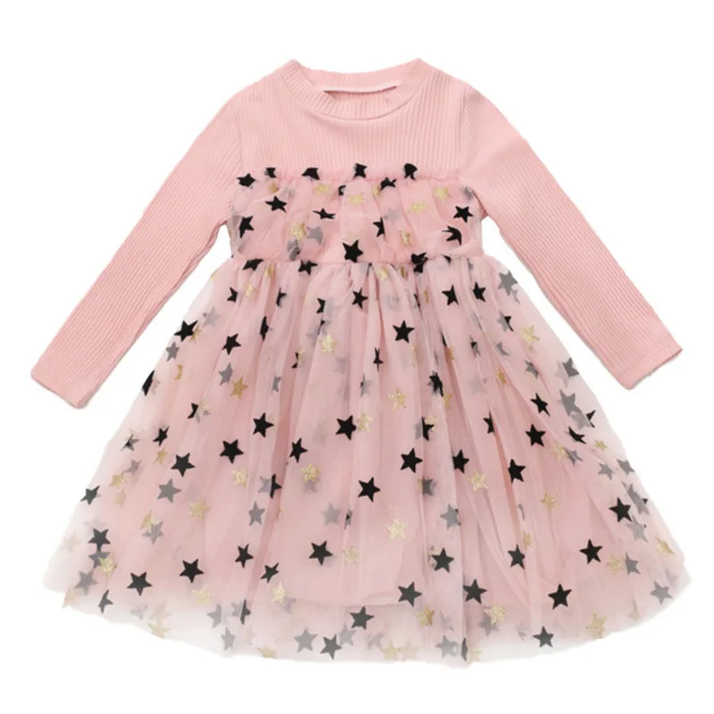 

Girls dresses 2019 spring new cute sweet stars print children's princess dress children's clothing kids dresses for girls