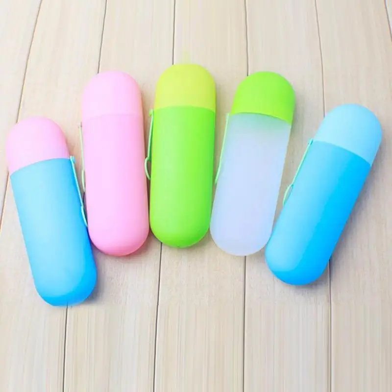 Portable Toothbrush Holder Case Candy Colors Travel Toothpaste Protect Box