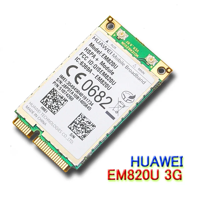 Беспроводной адаптер Crad HUAWEI EM820U (разблокированный) WCDMA GSM WWAN Mini PCI E Card HSPA + 21 Мбит/с 3G