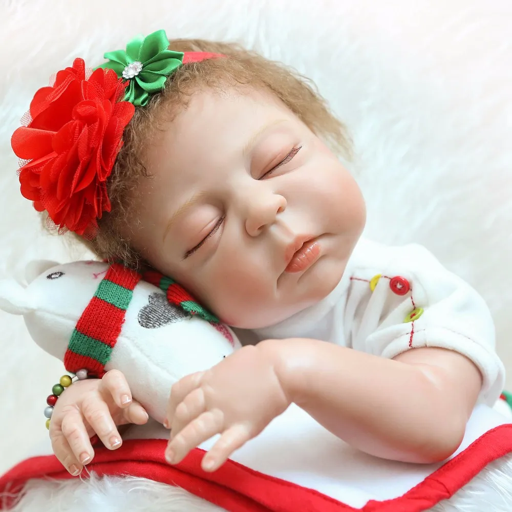 

silicone newborn baby can enter water NPK girl body child gift bonecas rebo 57cm full body silicone reborn dolls lifelike