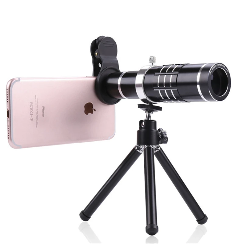 

New Universal Clips18x Optical Telephoto Lens Telescope Zoom Lens with Tripod For iPhone 6 7 8 Plus Samsung S7 S8 Mobile Lenses
