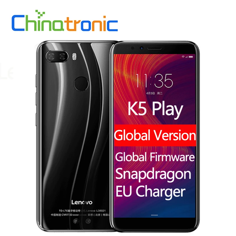 Lenovo K5 Play L38011 смартфон с 5 7 дюймовым дисплеем восьмиядерным процессором MSM8937 Android 8 1