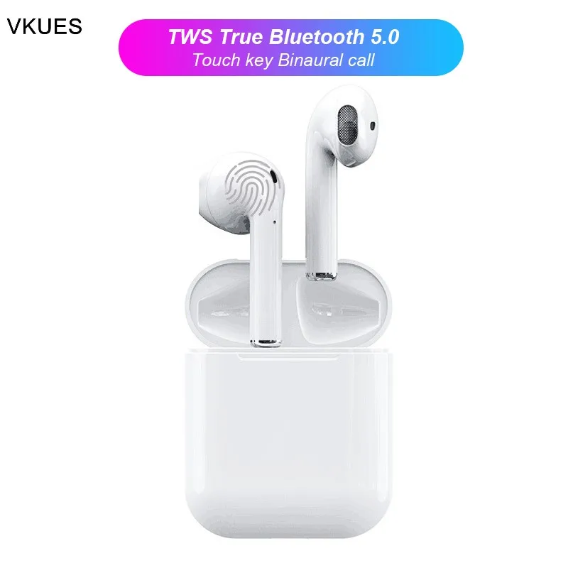 

New i12 tws Bluetooth5.0 Earphone Wireless earpiece Touch control Earbuds 3D Stereo Sound Charging case for iPhone Android phone