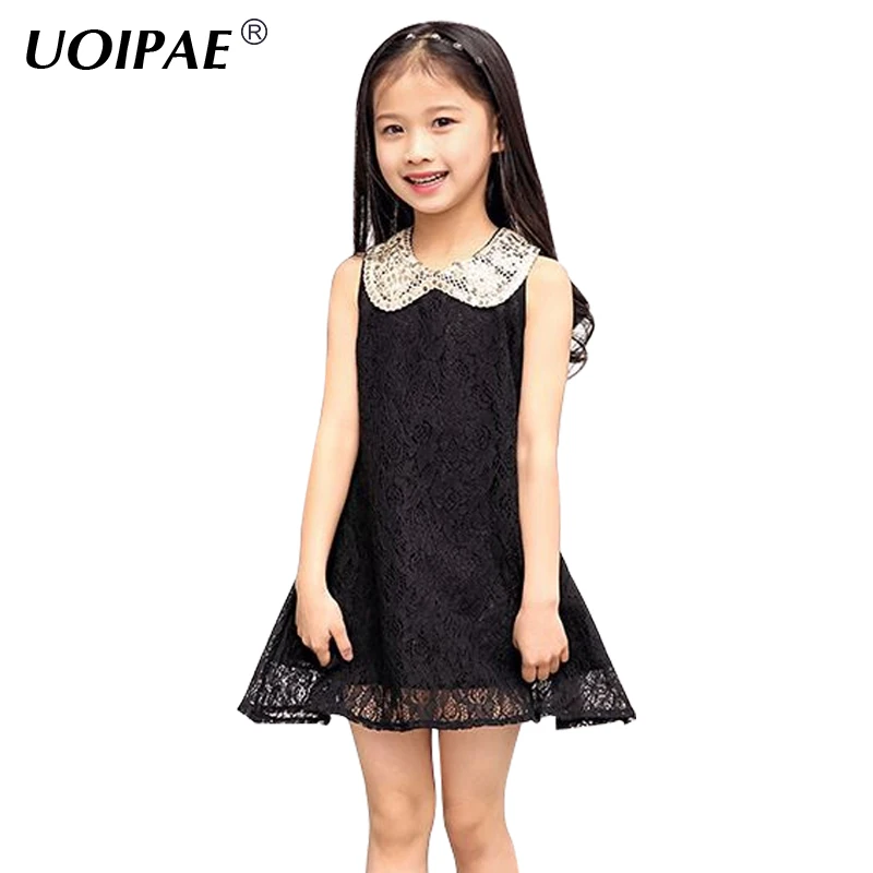 

Baby Girl Clothing Summer Casual Girls Dress Princess Children Clothing Sleeveless Sequins Collar Bow Lace Dress For Kids 2966W