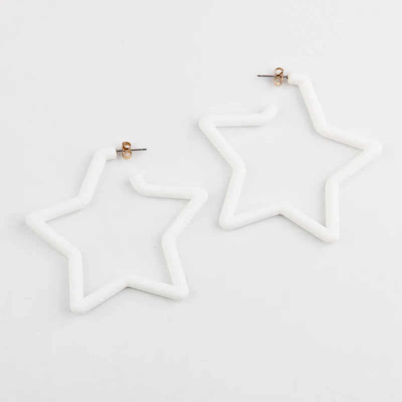 Beadsland Уксусные акриловые серьги-кольца в форме звезды карамельного цвета модные повседневные женские вечерние праздничные горячая Распродажа подарок 40282 - Окраска металла: white