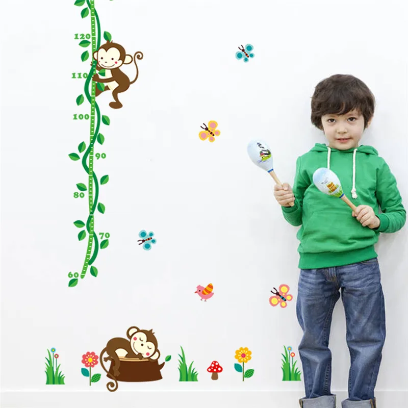 

1PCS Monkey Tree Height Wall Sticker Height measuring ruler For Children's Room Living Room Decoration 25*70CM DROP SHIPPING