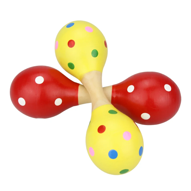 Baby Wooden Rattle Bell Toy Handbell Musical Education Percussion Instrument/&/&