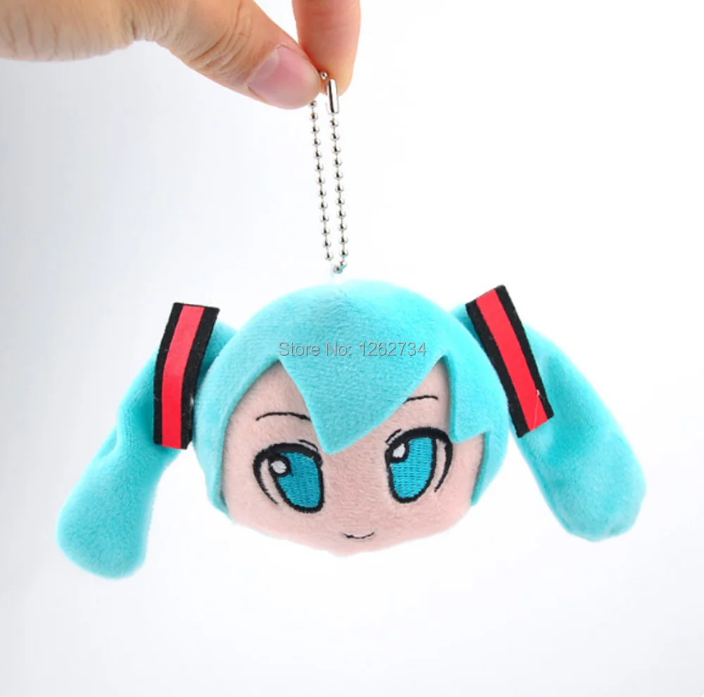 

New 3" VOCALOID Hatsune Miku Smiling Key Bag Pendant For Kids Plush Keychain Figure PCXB