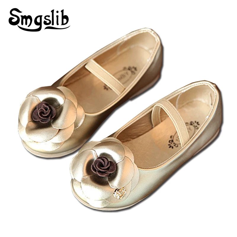 

Smgslib Children girls shoes princess PU leather casual school shoes for girls baby flower pink rose gold girls fashion shoes