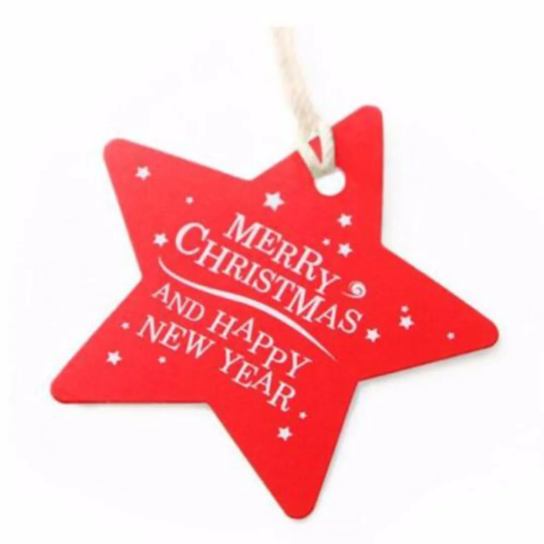 2018 New 25/50/100PCS Christmas Paper Gift Wrap Tags Label Xmas Decorative Bake Pack DIY