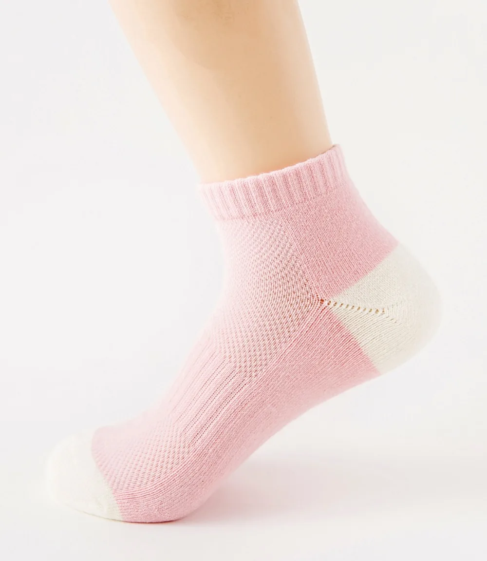 

Fashionable Cotton Women Color Socks Sweat uptake Breathable Half Terry Solid Sport Short Ankle Socks