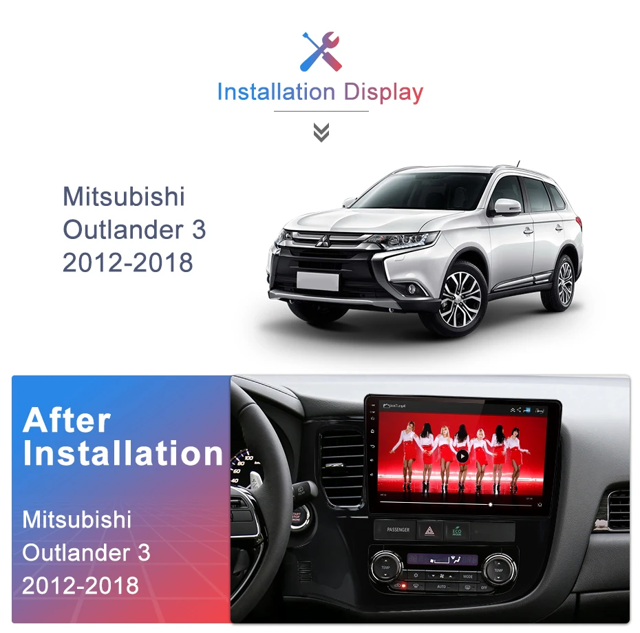 Discount AWESAFE 2 din Android 8.1 Car DVD Player GPS for Mitsubishi Outlander 3 2012 2013 2014 2015 2016 2017 2018  Car Stereo Radio 1