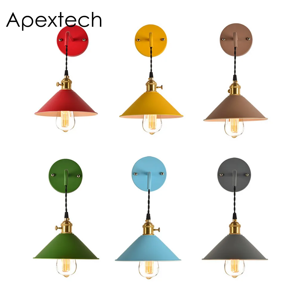 Apextech Retro Vintage Multi color Wall Lamp E27 Iron Classic Loft
