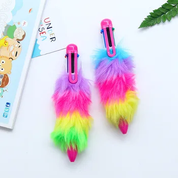 

6 Colors 1.0mm Creative Kawaii Writing Ballpoint Pen Cute Plush Ink Ball Pens Kids Gift Office School Stationary Supplies 03671
