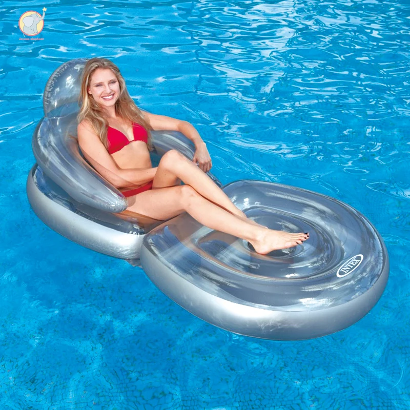 

Inflatable gray Multi Purpose Lounge Chair Hammock Sea Bed pool Float swimming circle Air Mattress for child adult beach party
