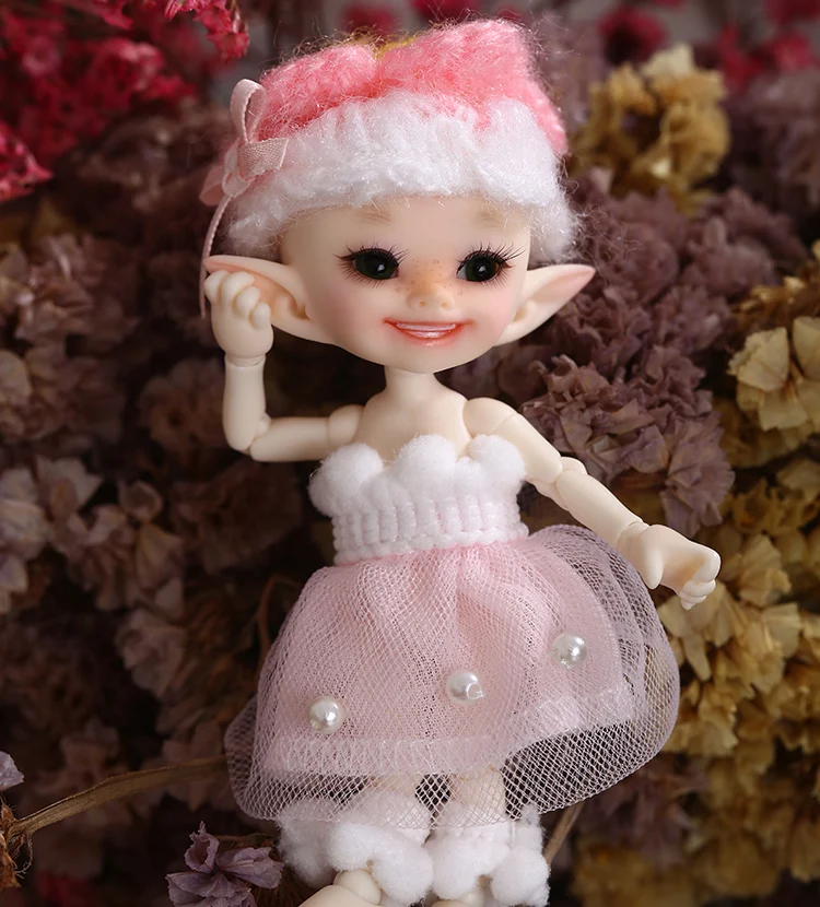 Realpuki Popo сказочная FL BJD кукла 1/13 розовая улыбка эльфы Игрушки для девочек крошечные полимерные шарнирные куклы