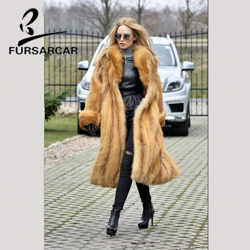 Naturel Avec Réel Turn Chaud Manteau Femmes New Or Col down De 2018 Fourrure Fursarcar D'hiver Épais Veste Renard q7xUwfEng