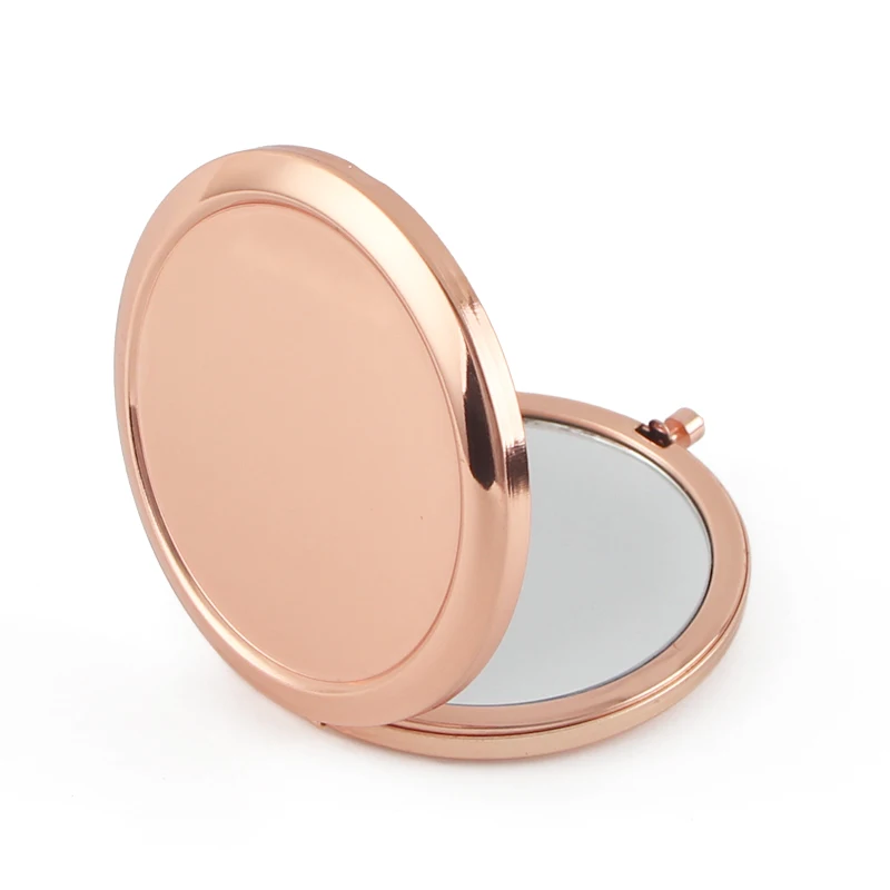 Round Mirror Compact Blank Plain rose gold Colour For DIY gift mirror (6)
