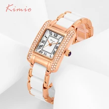 KIMIO Simulation Ceramic Bracelet Ladies Watches Top Brand Luxury Retro Rectangle Rose Gold Womens Watches Sale horloges vrouwen KIMIO Simulation Ceramic Bracelet Ladies Watches Top Brand Luxury Retro Rectangle Rose Gold Womens Watches Sale horloges vrouwen