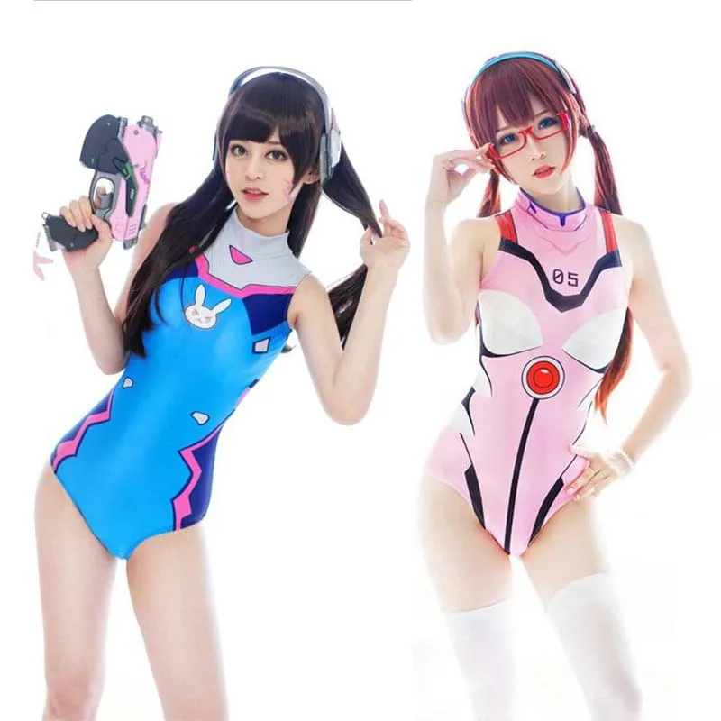 

2018 NEW game OW hero D.Va cosplay costume swimsuits halloween costumes for women anime swimwear uniform clothing Girls Female
