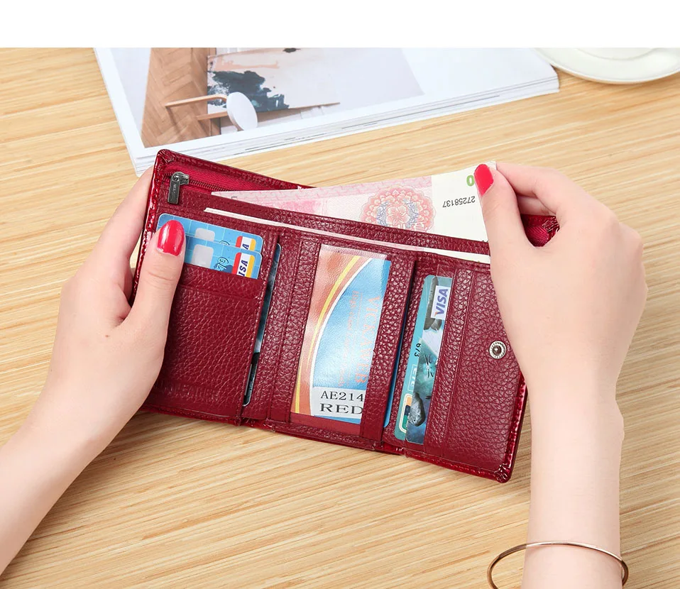 VICKAWEB Mini Women Purses Alligator Hasp Ladies Wallets Purse Woman Fashion Short Genuine leather Wallet Women Small Wallet-AE214-014