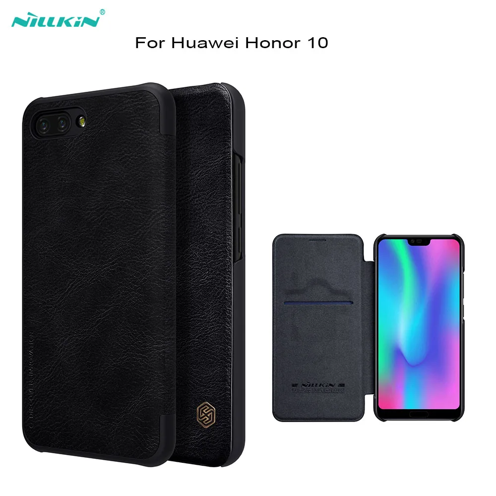 

For Huawei honor 10 vintage Qin flip cover NILLKIN Qin Series Wallet Flip Cover Case For huawei honor 10 Genuine Leather Case