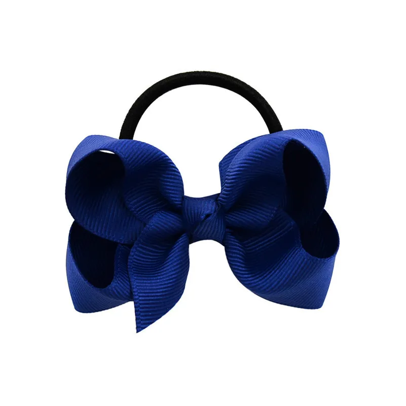 3-дюймовый лента бантики для волос с Эластичная лента оголовье для девочек Детские аксессуары для волос резинки для волос Резиновые резинки для волос - Цвет: 1 Navy Blue
