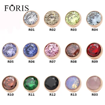 

FORIS 14 Colors Fashion Jewelry Twisted Zetting Zircon Ring Head Accessories PC002