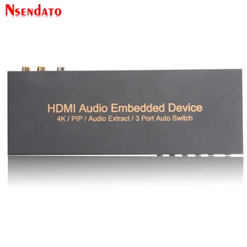 

HDMI 3X1 Audio Embedded Extractor Switcher Digital Toslink Coaxial Optical HDMI Audio Converter Support 4k 1080P ARC PIP AC3 5.1