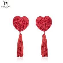 1 пара, Модные кисточки, Стикини в форме розового сердца, женские накладки на грудь, сексуальные нижнее белье, Resuable силиконовые грудные соски, крышка